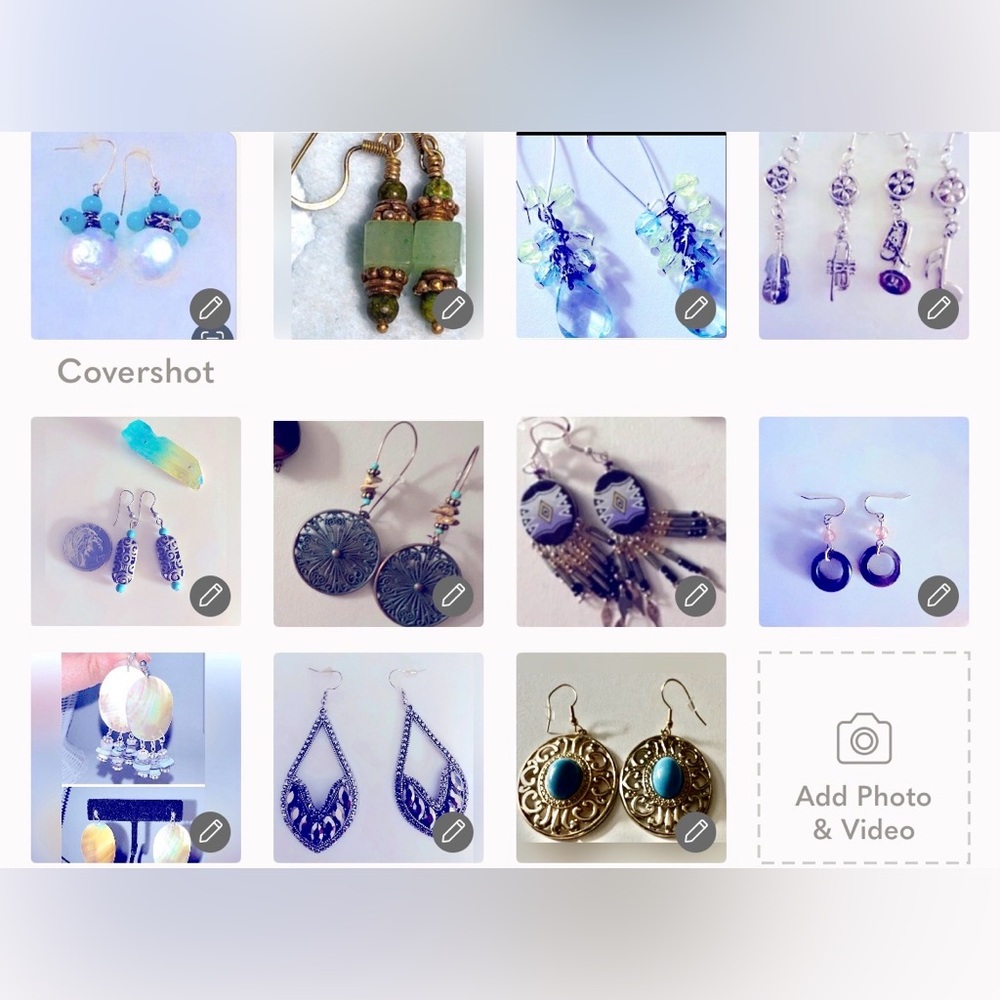 💥 LOT  12 prs. Earrings of Stone, Shell, Pearl, Bead, ceramic, glass pierced